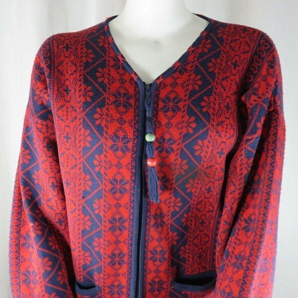 Vtg Obermeyer M Fair Isle Nordic Ski Sweater - Picture 4 of 8